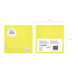 Szalvéta papír 33x33 cm sárga S/20