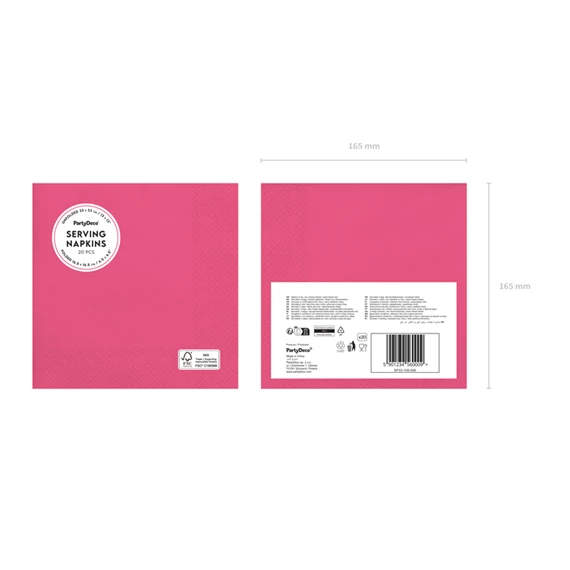 Szalvéta sötét rózsaszín 33x33 cm S/20