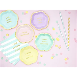 Szalvéta yummy - live laugh love, világoskék, 33x33 cm S/20