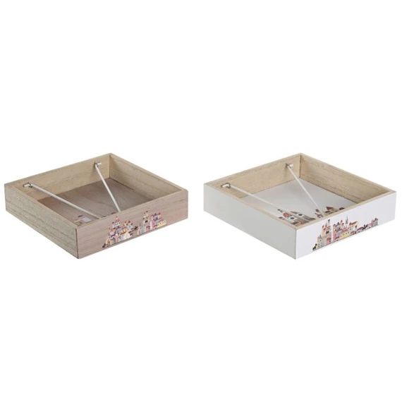 Szalvétatartó házakkal 18x18x4 cm 2 féle