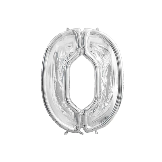 Számkeret 0-s latex lufikhoz 126 cm ezüst