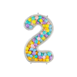 Számkeret 2-es latex lufikhoz 126 cm ezüst