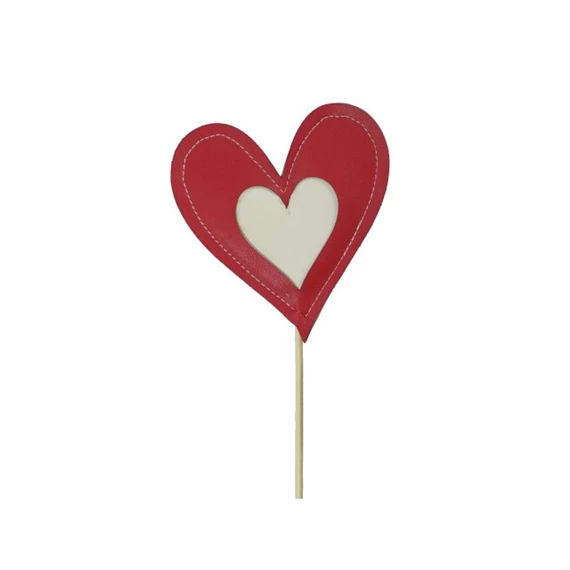 Szív bőr hatású, betűzős 10 cm S/6