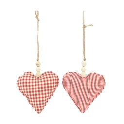 Szív kockás akasztós 13x13x2 cm 2féle