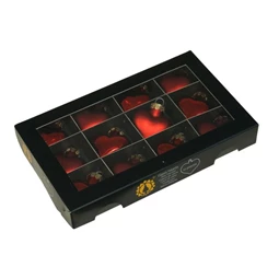 Szív 4 cm red combi S/12