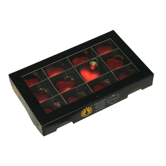 Szív 4 cm red combi S/12