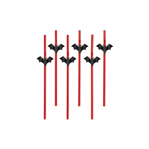 Szívószál denevér 24cm fekete S/6