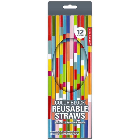 Szívószál műanyagból, újrahasználható S/12