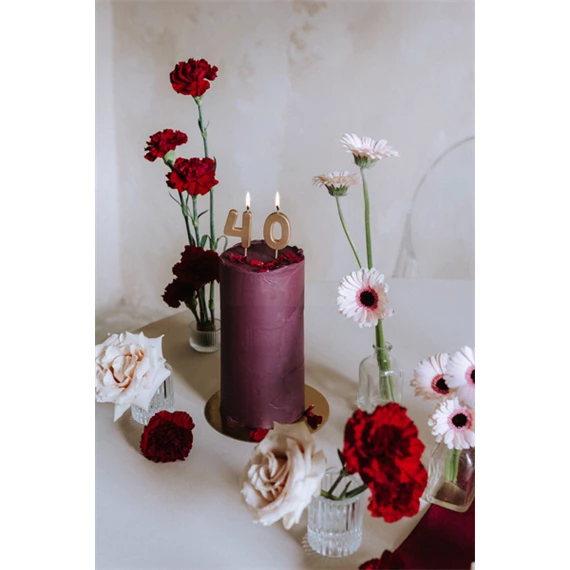 Születésnapi gyertya 9-es szám 4,5 cm arany