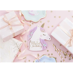 Születésnapi kártya unikornis, mix, 15x18,5 cm