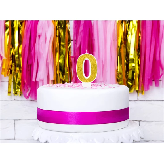 Szülinapi gyertya 0 szám arany 7 cm