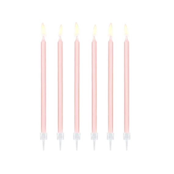 Szülinapi gyertya paraffin 14cm rózsaszín S/12
