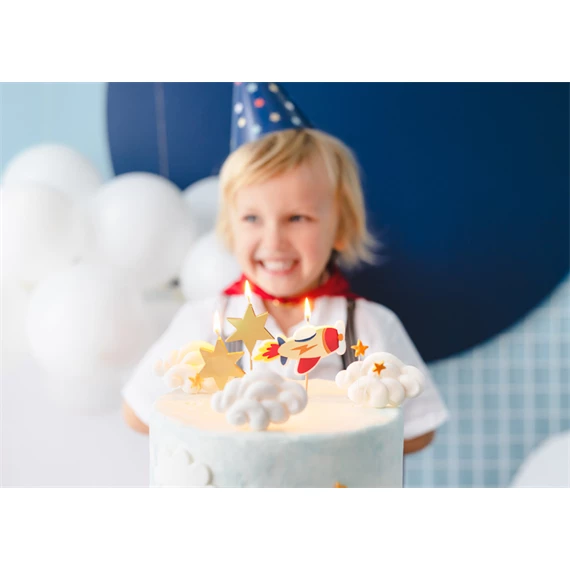 Szülinapi gyertya repülőgép, 4,5-5 cm, vegyes S/3