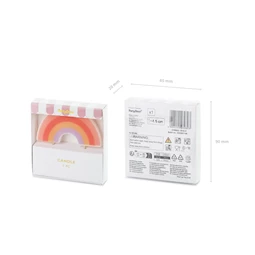 Szülinapi gyertya szivárvány 4,5 cm mix