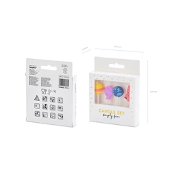 Szülinapi gyertya űr, mix, 2-3 cm S/4