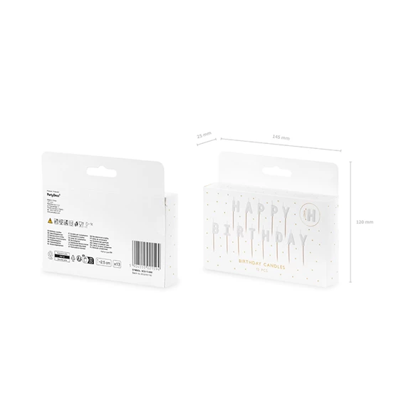 Szülinapi gyertyák boldog születésnapot 2,5 cm fehér S/13