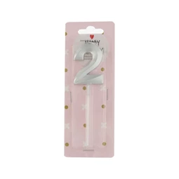 Szülinapi számgyertya 2-es, betűzős 5 cm