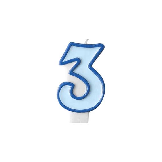 Szülinapi számgyertya 6,5cm kék 3