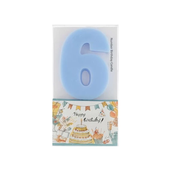 Szülinapi számgyertya 6-os 6 cm