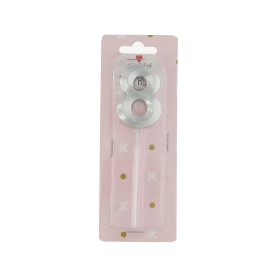 Szülinapi számgyertya 8-as, betűzős 5 cm