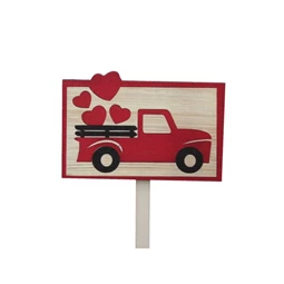 Tábla autóval, szívvel, betűzős 10,5x7 cm S/8