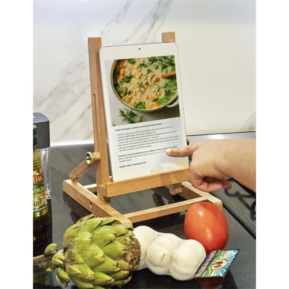 Tablettartó fából, festőállvány formájú