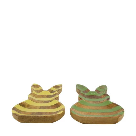 Tálca nyúl alakú csíkos 35x20x2,5 cm 2féle