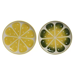 Tányér citrom mintás 28x28x3 cm 2 féle