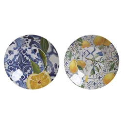 Tányér citrom mintás 23x23x3,6 cm 2 féle
