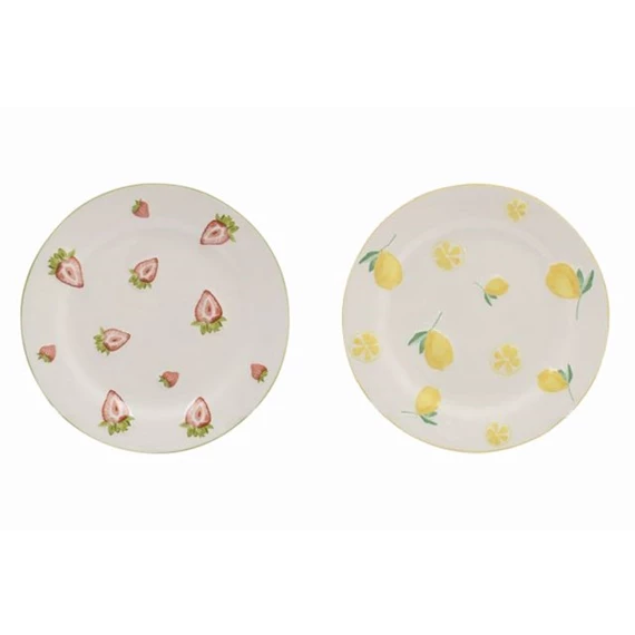 Tányér gyümölcs mintás 26x26x2,8 cm 2 féle