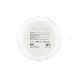 Papírtányér papír 18,5cm fehér,arany S/6