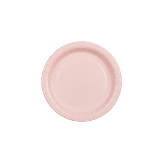 Tányér papír világos rózsaszín 18 cm S/6