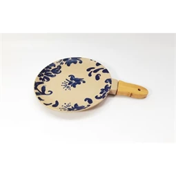 Tányér fogantyúval, virágos 30,5x20,5x2,5 cm