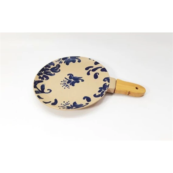 Tányér fogantyúval, virágos 30,5x20,5x2,5 cm