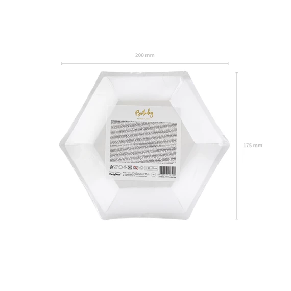 Papírtányér 50. születésnap arany 20 cm S/6