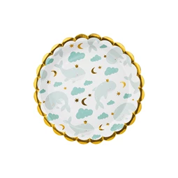 Papírtányér bálnák, mix, 18 cm S/6