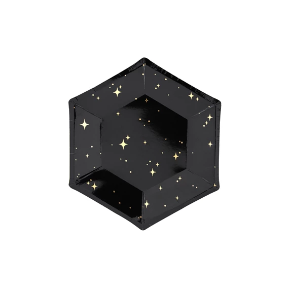 Tányérok let`s celebrate fekete 20 cm S/6