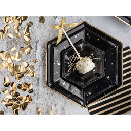 Papírtányér let`s celebrate fekete 23 cm S/6