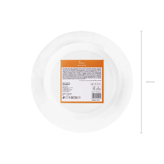 Papírtányér oroszlán, mix, 18 cm S/6