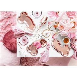 Papírtányér pénisz rózsaarany 26,5x15,5 cm S/6