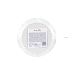 Papírtányér pöttyös fehér 18 cm S/6