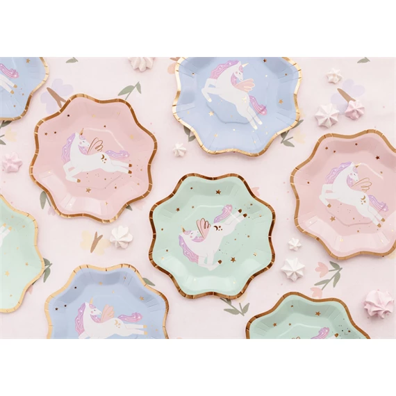 Tányérok unikornisos mix 18x18 cm S/6