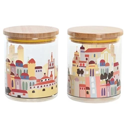 Tároló házakkal 10x10x12,5 cm 700 ml 2 féle