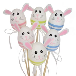 Tojás nyúllal, betűzős 6 cm S/6