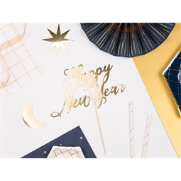 Tortadísz boldog új évet arany 24 cm