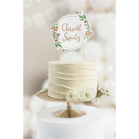 Tortadísz chrzest swiety 15x20 cm mix