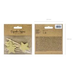 Tortadísz csillag papír 11,5 cm arany S/6