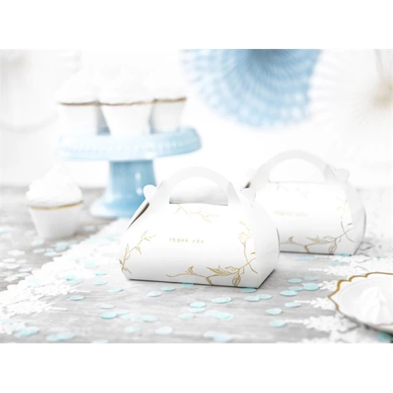 Tortadoboz 16x8,5x9,5 cm arany,fehér S/10