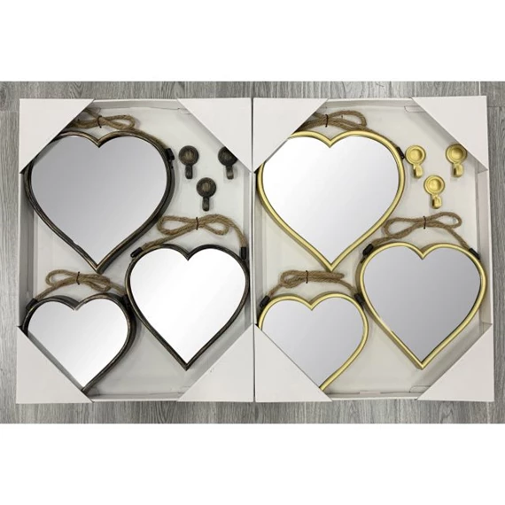 Tükör szett szív alakú 26x3x26 cm 2 féle S/3