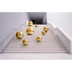 Felfújható tükörgömb, arany, kb. 90 cm